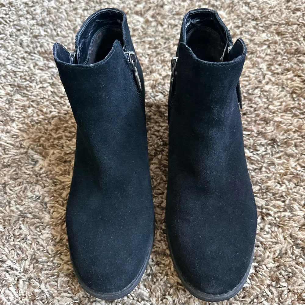 Blondo Women’s Black Suede Liam Ankle Booties‎ Double Zip Waterproof Size 6.5